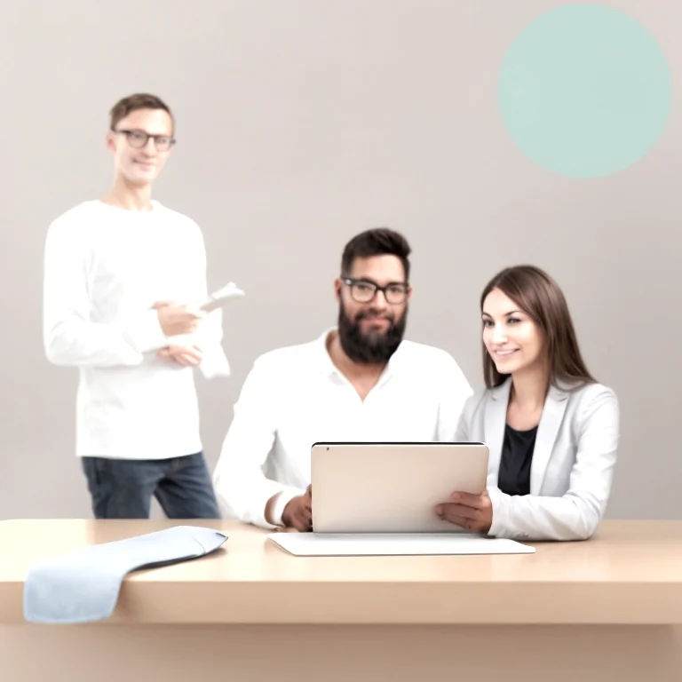 Equipo de mercadvanzadoru revisando fichas de producto
